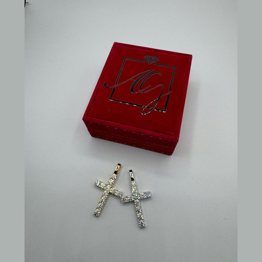 Moissanite Cross Pendant Necklace